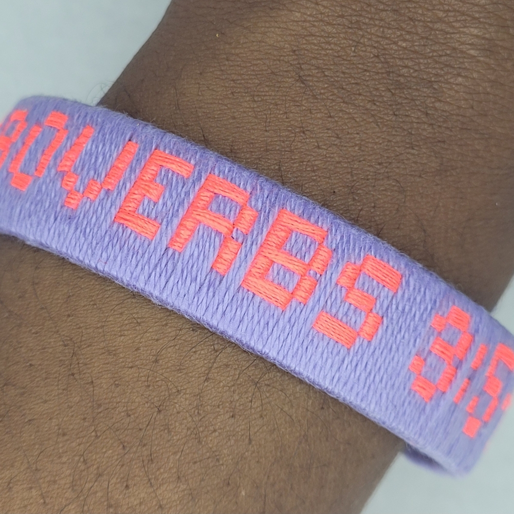 Handmade Scripture Embroidered Bracelet - Picture 6 of 11